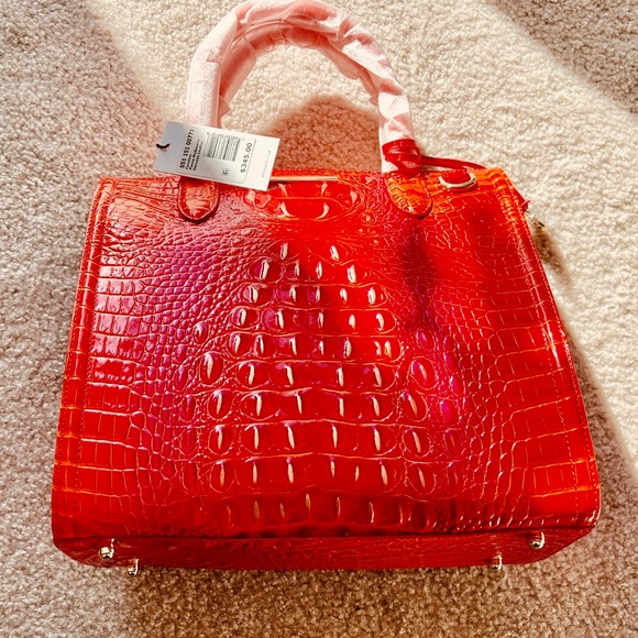 Brahmin Caroline Melbourne Genuine Leather Orange - Never Used - Picture 1 of 14